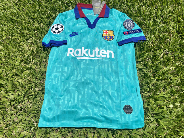 Camiseta RETRO Barcelona Suplente 2019 20 Celeste UCL