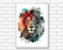 Quadro Leão Abstrato - comprar online