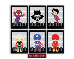 Quadros Infantis Super Heróis Baby com listras - comprar online