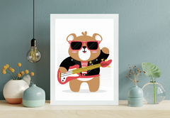 Quadro Infantil Urso Roqueiro