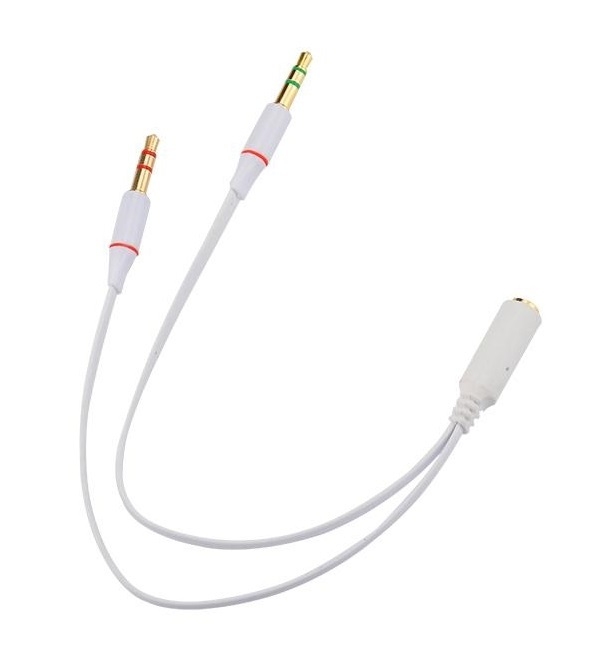 Cable de audio estereo jack 3.5 macho a jack 3.5 hembra 5 M Blanco