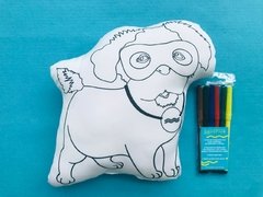Cão Suquinho para Colorir - Boneco para pintar - Geração Aquarius