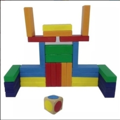 Imagen de Torre de bloques de colores con dado