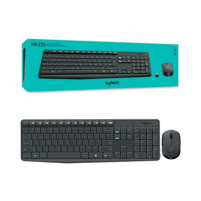 TECLADO Y MOUSE LOGITECH MK235 WIRELESS COMBO USB Dreamshop