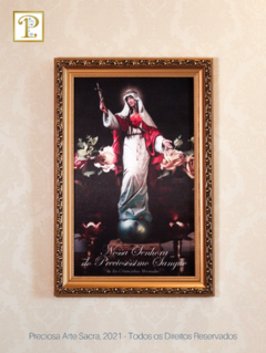Quadro de Nossa Senhora do Preciosíssimo Sangue e das Criancinhas Abortadas (28x42cm)