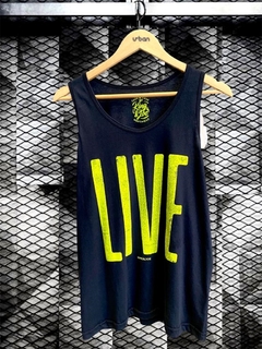 Camiseta Regata King&Joe Live - Preta C/Verde Neon