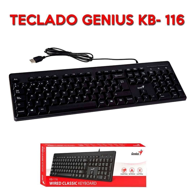 Teclado usb KB-116 Wired Classic Keyboard