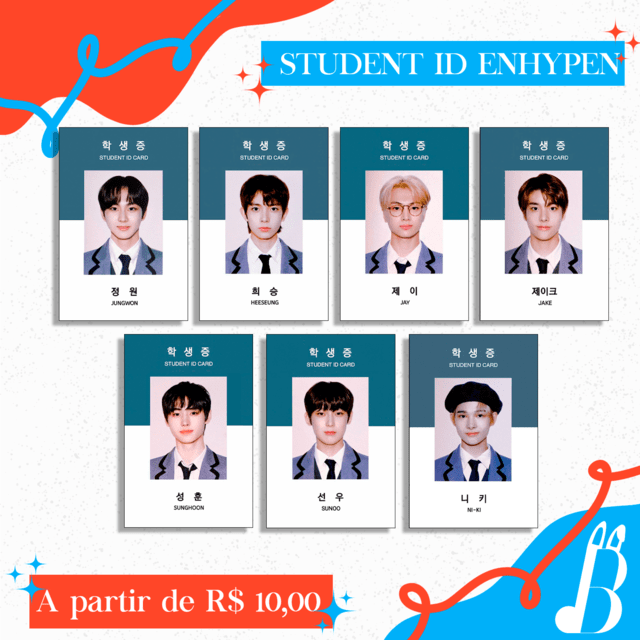 KIT PHOTOCARDS - ENHYPEN - STUDENT ID - Bunnyx Shop