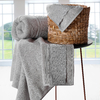 Jogo de toalha de banho bordado cinza - Jogo de toalha de banho com bordado inglês 4 peças