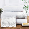 Coleção maiori - Jogo de toalha de banho Bordada com 5 peças - branca com bordado richelieu branco