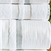 Coleção Porteri enxoval em algodão italiano - Jogo de toalha de banho branca com barrado bordado em percal 400 fios italiano prata