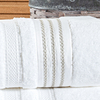 Coleção Savoy enxoval em algodão egípcio - Jogo de toalha de banho branca com barrado bordado em percal 400 fios egípcios fendi