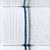 Coleção Terni - Jogo de toalha de banho 5 peças - Jogo de toalha de banho branca com barrado bordado azul marinho e prata