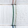 Coleção Terni - Jogo de toalha de banho 5 peças - Jogo de toalha de banho branca com barrado bordado verde e prata