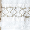 Coleção Victtori enxoval em algodão egípcio - Jogo de toalha de banho 5 peças - Jogo de toalha de banho branca com barrado bordado fendi