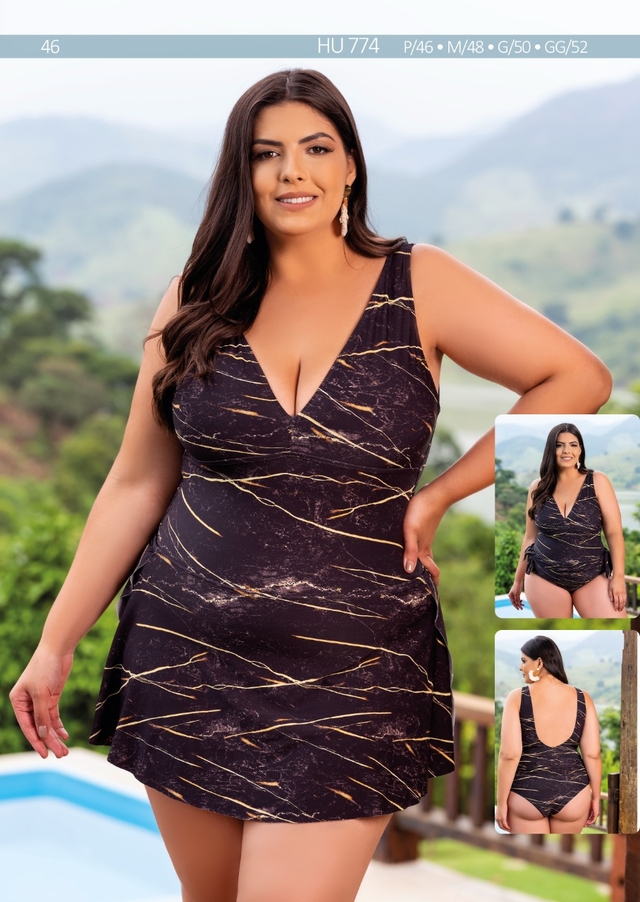 Biquíni com saia shops embutida plus size