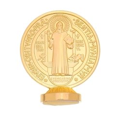 Medalha de São Bento para carro com fita adesiva - dourada - comprar online