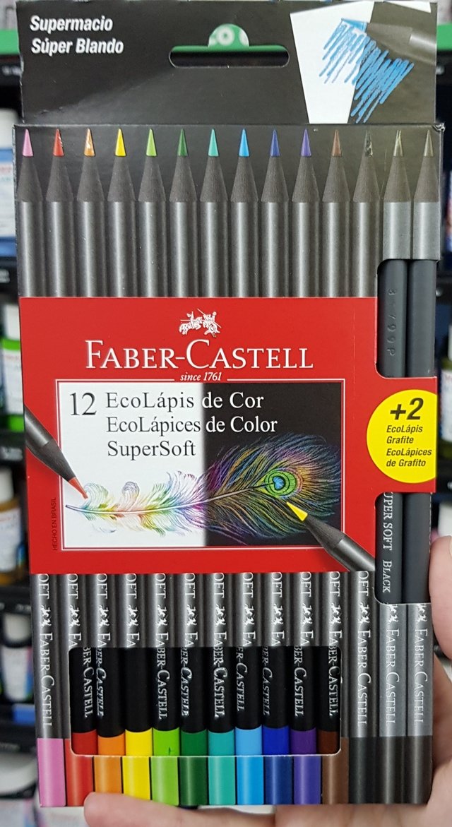 Colores Faber-Castell Ecolápices SuperSoft x 12 + 2 Ecolápices de Grafito 