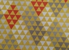 Tecido Tricoline Estampado triângulo amarelo cinza branco laranja 10cm x 1,50m - cod 7858