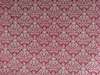 Tecido Tricoline Estampado vermelho arabescos brancos 10cm x 1,50m - cod 9623