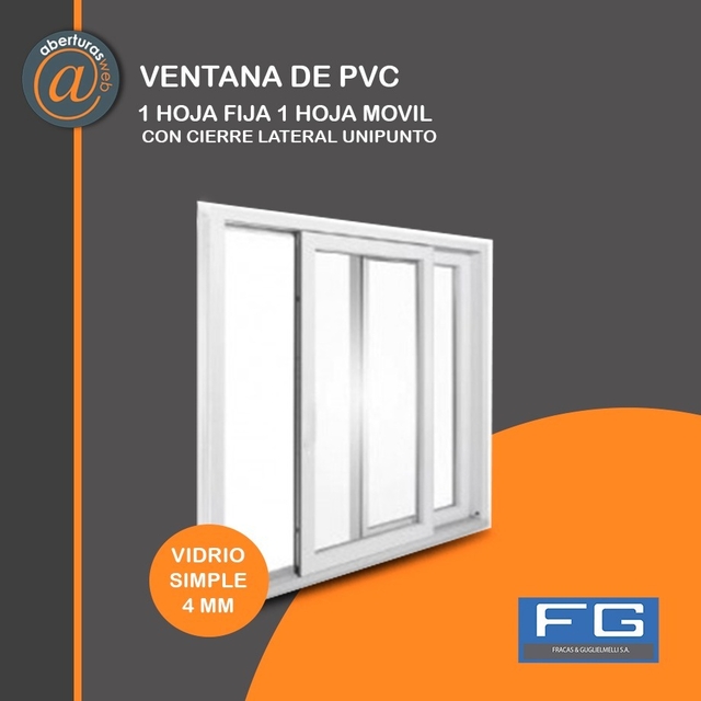 Ventana PVC Blanco DVH 4/9/4 Linea FRA 1,20 x 1,50