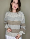 Blusa de tricot bicolor listrada na internet
