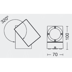 Artef. LED 3W orientable p/pared IP54 - comprar online