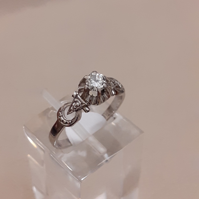 Anillo Solitario platino 950 diamante 0 22 quilates