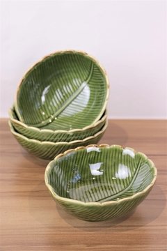 bowl de cerâmica folha verde - comprar online