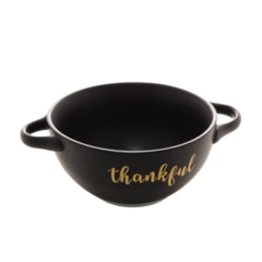 bowl de cerâmica preto grateful - Les Marie