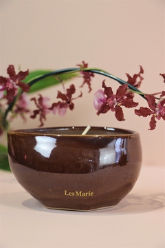 vela perfumada cerâmica terracota 9x9cm - loja online