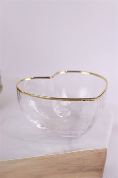 bowl vidro com borda dourada - comprar online