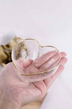 bowl vidro com borda dourada