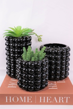 vaso decorativo cerâmica de bolinhas dots