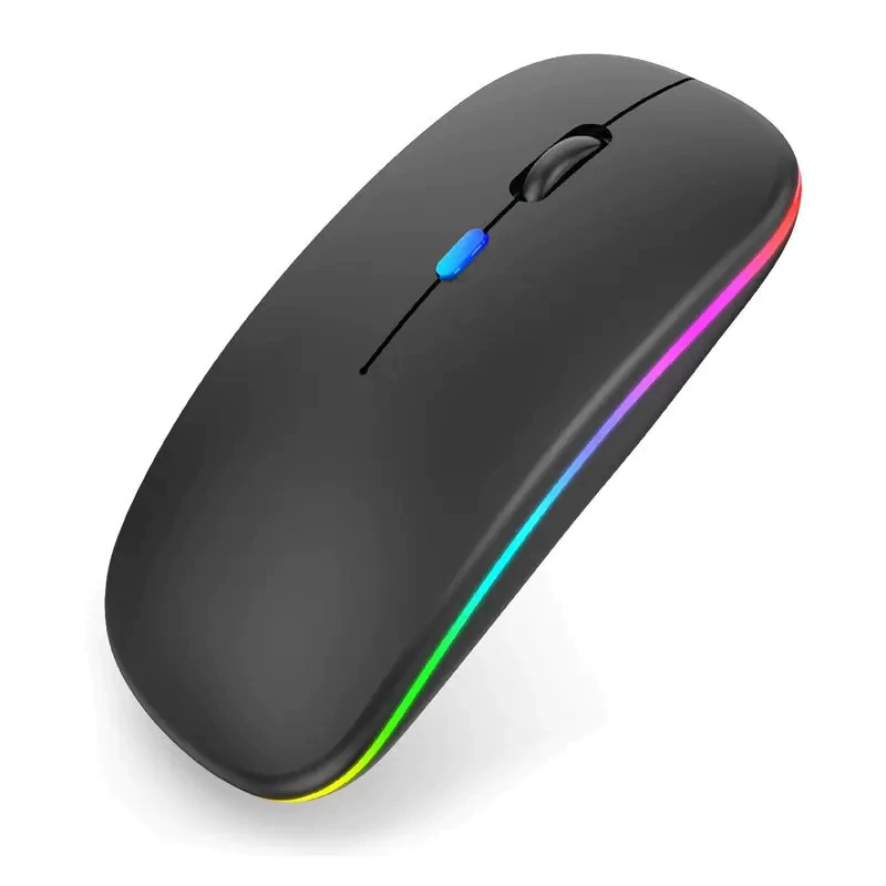 Mouse Sem Fio Recarregável Wireles Optico Led Rgb Ergonômico