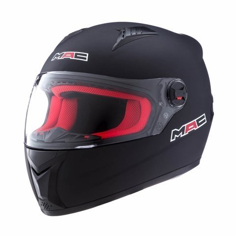 CASCO MAC STREET SOLID NEGRO MATE ROJO