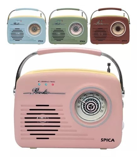 Radio Vintage Parlante Bluetooth Portatil Spica Sp120