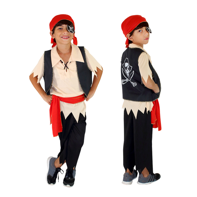 20 FANTASIAS DE PIRATA INFANTIL: Como Fazer!  Pirate costume kids, Boy  costumes, Boys pirate costume