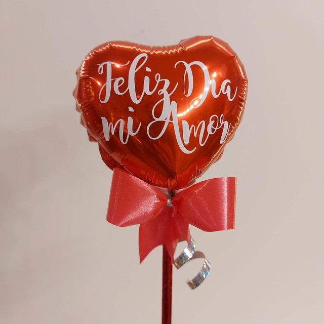 Cinco globos rojos del corazón, globo del día de San Valentín en