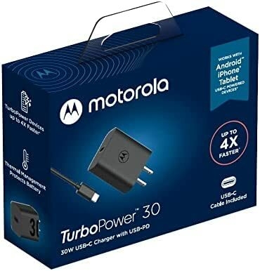 Cargador Motorola 30W/ Tipo C A Tipo C /Turbo Power