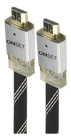 Cable Hdmi Full Hd 4k Onset Plano 1.4v1.5m Negro Resistente