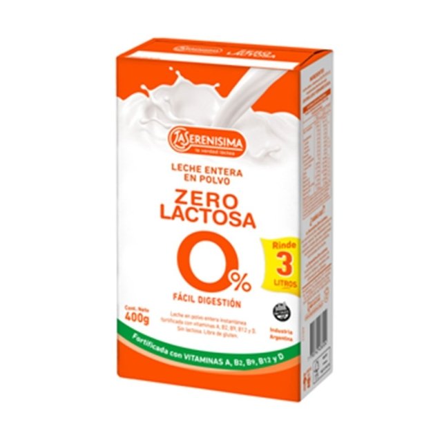 Leche En Polvo Deslactosada La Serenisima 400 Gr Entera Zero 2721