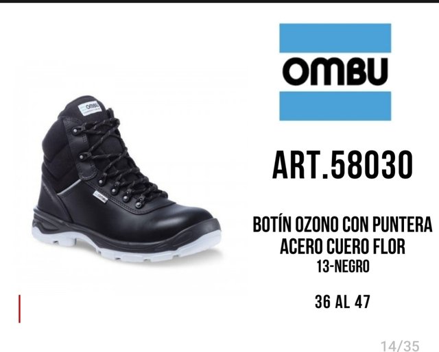 Botin ozono con puntera de acero ombu Tienda Succot