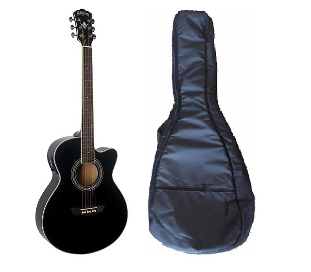 Guitarra Electroacustica Con Corte Washburn Ea Funda