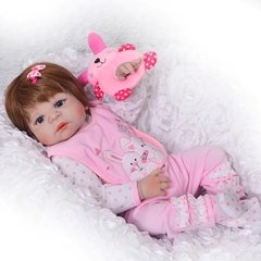 Boneca Bebê Reborn Olhos Azuis Corpo Silicone Pronta Entrega - comprar online