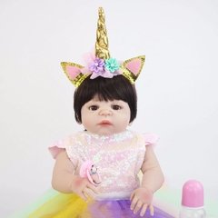 Boneca Bebê Reborn Unicórnio Corpo Inteiro Em Silicone Macio - comprar online