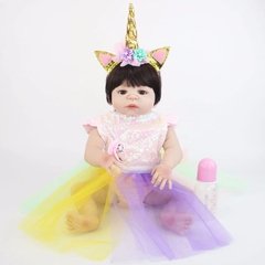 Boneca Bebê Reborn Unicórnio Corpo Inteiro Em Silicone Macio - loja online