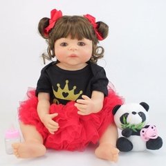 Boneca Reborn Corpo Silicone Macio Pronta Entrega + Panda - comprar online