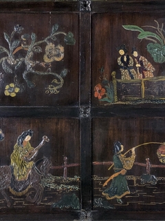 Imagen de Panel Chino en madera con motivos costumbristas