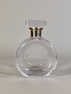 Botellón circular en cristal y metal plateado - comprar online